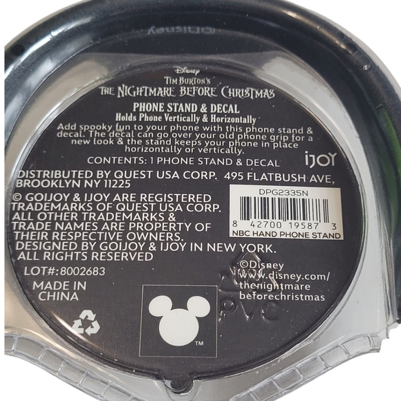 NWT Disney Nightmare Before Christmas Jack Skellington Phone Stand And Decal - Picture 11 of 16